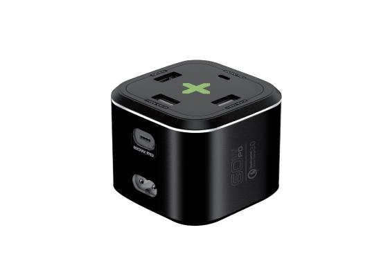 Promate PowerCube-PD80W USB-C Charging Station, Multi-Port Charging Hub with 60W/20W Dual USB-C Power Delivery